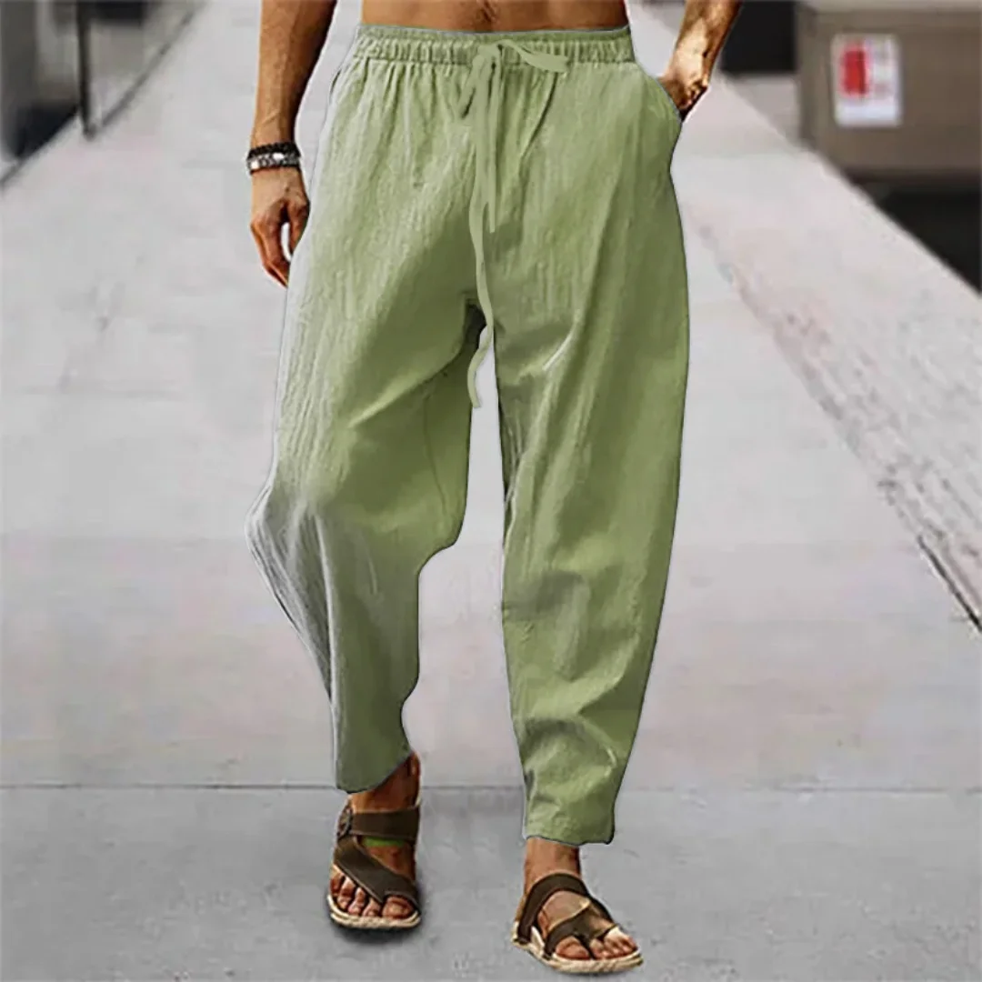 New Men Cotton Linen Pants Summer and Autumn Solid High Waist Wide-Leg Trousers Male Loose Hemp Casual Breathable Sports Pants
New Men Cotton Linen Pants Summer and Autumn Solid High Waist Wide-Leg Trousers Male Loose Hemp Casual Breathable Sports Pants