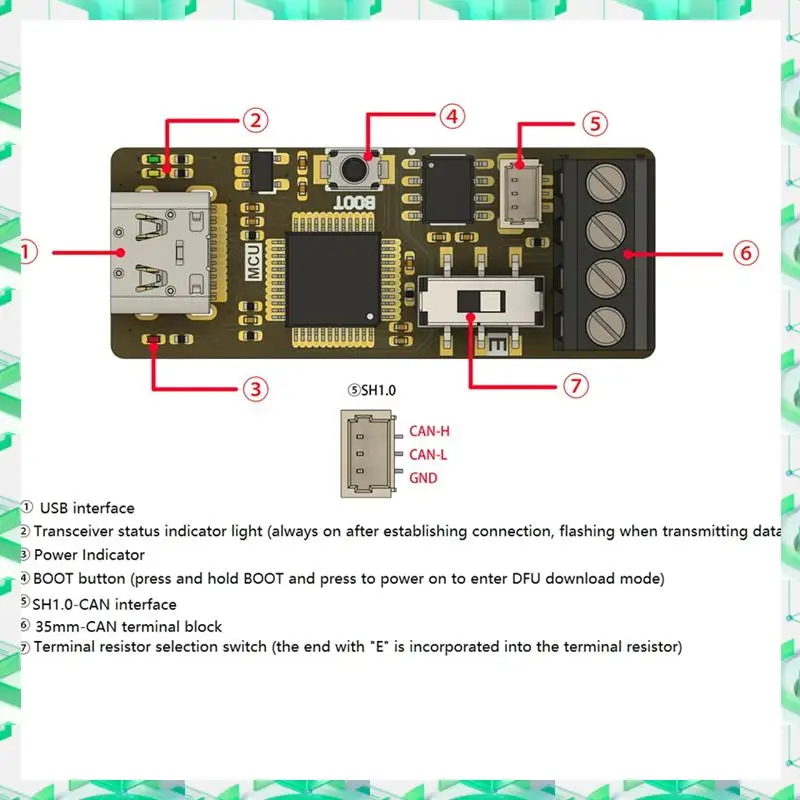 3C Electron USB-CAN Модуль Canable PCAN Debugger TYPE-C для Linux Win10 11, отладка программного обеспечения, USB-модуль CAN
3C Electron USB-CAN Модуль Canable PCAN Debugger TYPE-C для Linux Win10 11, отладка программного обеспечения, USB-модуль CAN