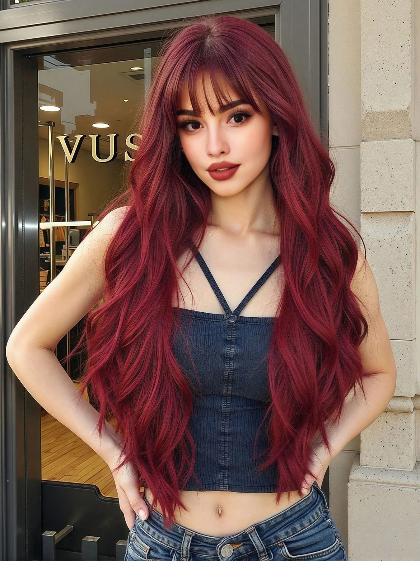 DOLLARUP 24 Inch Red Curly Wave Synthetic Wig Heat-Resistant Natural Smooth Hair Stylish Party Wigs For Women
DOLLARUP 24 Inch Red Curly Wave Synthetic Wig Heat-Resistant Natural Smooth Hair Stylish Party Wigs For Women