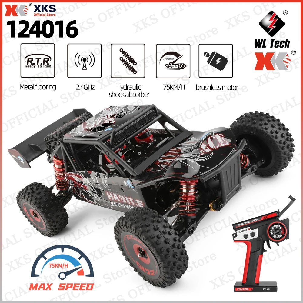 WLtoys XKS 124016 1/12 RC Car V2 Remote Control 4X4 Off-Road 75Km/H High Speed 4WD Drive RC Drift Toy Car Gift for Boys
WLtoys XKS 124016 1/12 RC Car V2 Remote Control 4X4 Off-Road 75Km/H High Speed 4WD Drive RC Drift Toy Car Gift for Boys