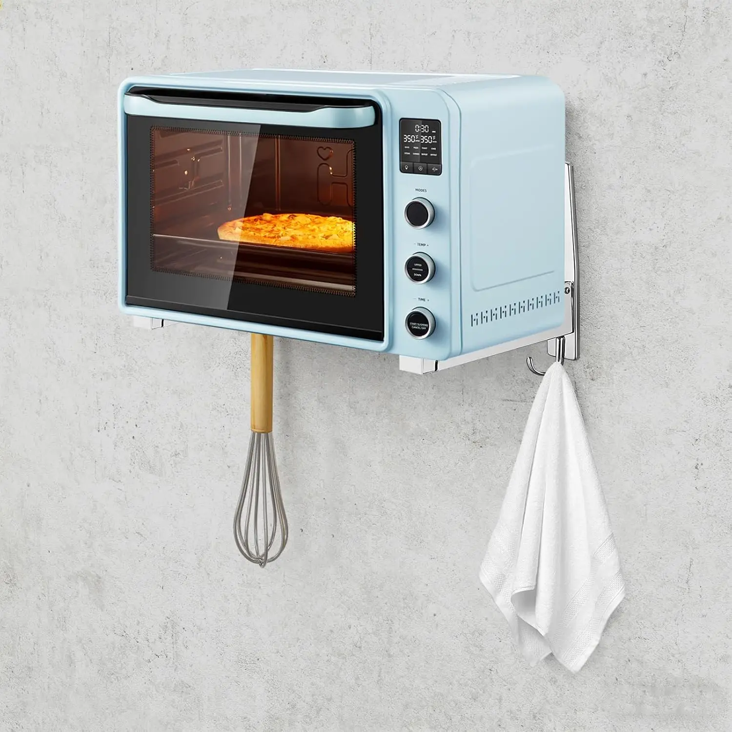 Microwave Oven Wall Mount Rack Heavy Duty Stainless Steel Microwave Rack with Hooks Space Saving Kitchen Shelf Bracket Wall Mounted Organizer Holder Storage Stand
Microwave Oven Wall Mount Rack Heavy Duty Stainless Steel Microwave Rack with Hooks Space Saving Kitchen Shelf Bracket Wall Mounted Organizer Holder Storage Stand