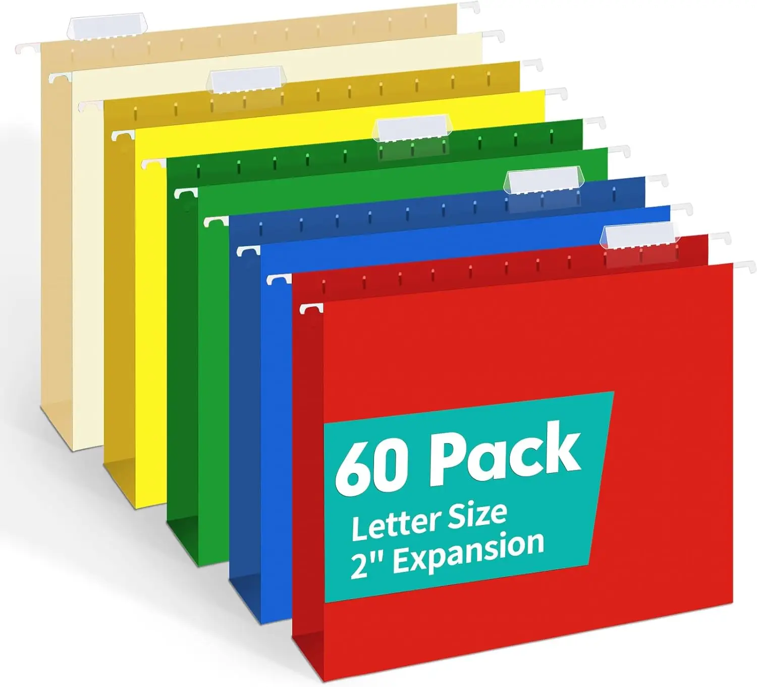 Extra Capacity Hanging File Folders, 60 Pack Reinforced Letter Size Hanging Folders with Heavy Duty 2 Inch Expansion, Designe
Extra Capacity Hanging File Folders, 60 Pack Reinforced Letter Size Hanging Folders with Heavy Duty 2 Inch Expansion, Designe
