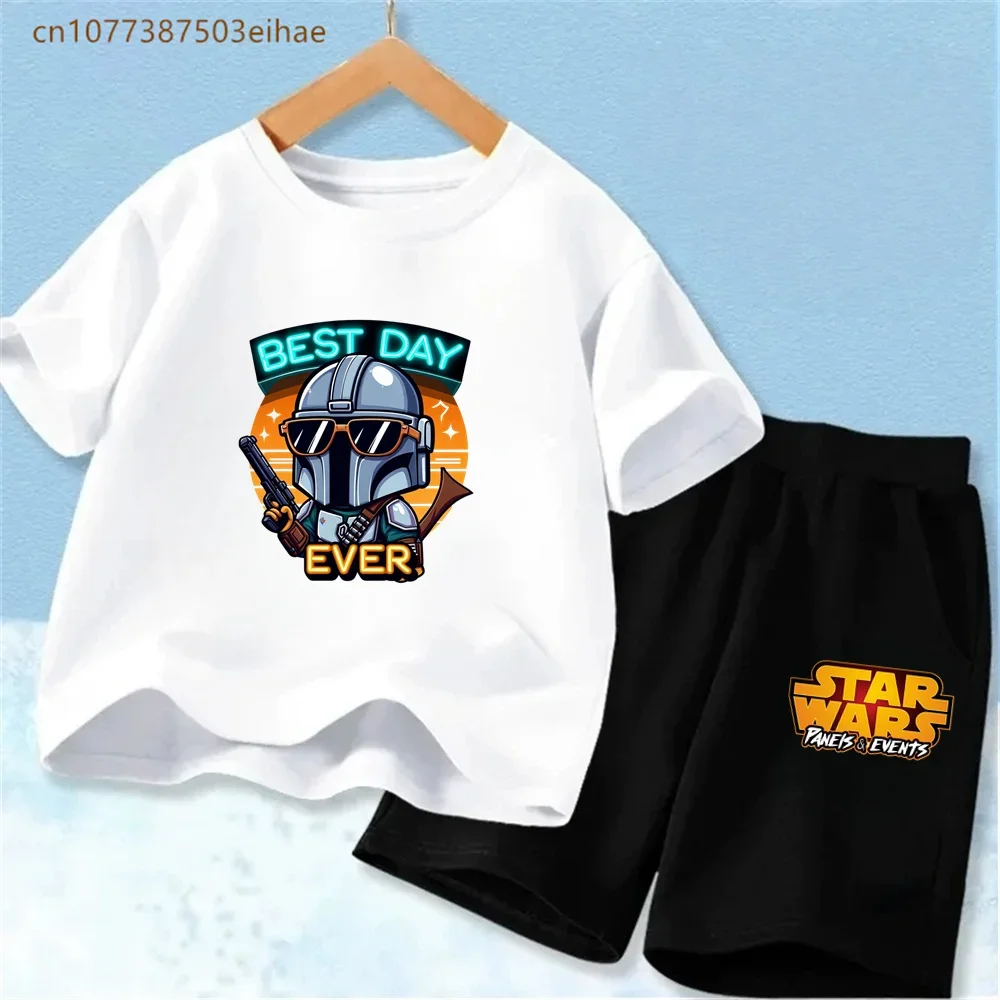 Boys' Star Wars Pattern Cotton Short-sleeved Set for Summer Clothing, Children's Breathable Shorts for Casual Kids' Wear
Boys' Star Wars Pattern Cotton Short-sleeved Set for Summer Clothing, Children's Breathable Shorts for Casual Kids' Wear