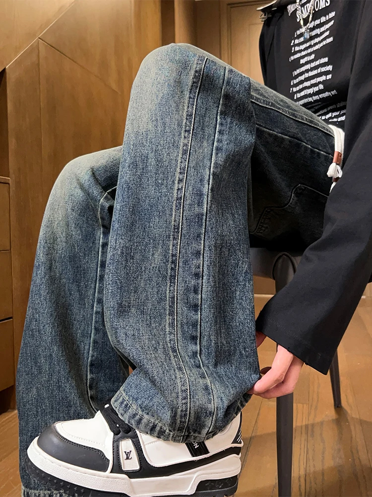 Мужские джинсы свободного кроя с прямыми штанинами, в стиле ретро, универсальные, для осени и зимы, с легким расклешением, повседневные, из смесовой хлопковой ткани
Мужские джинсы свободного кроя с прямыми штанинами, в стиле ретро, универсальные, для осени и зимы, с легким расклешением, повседневные, из смесовой хлопковой ткани