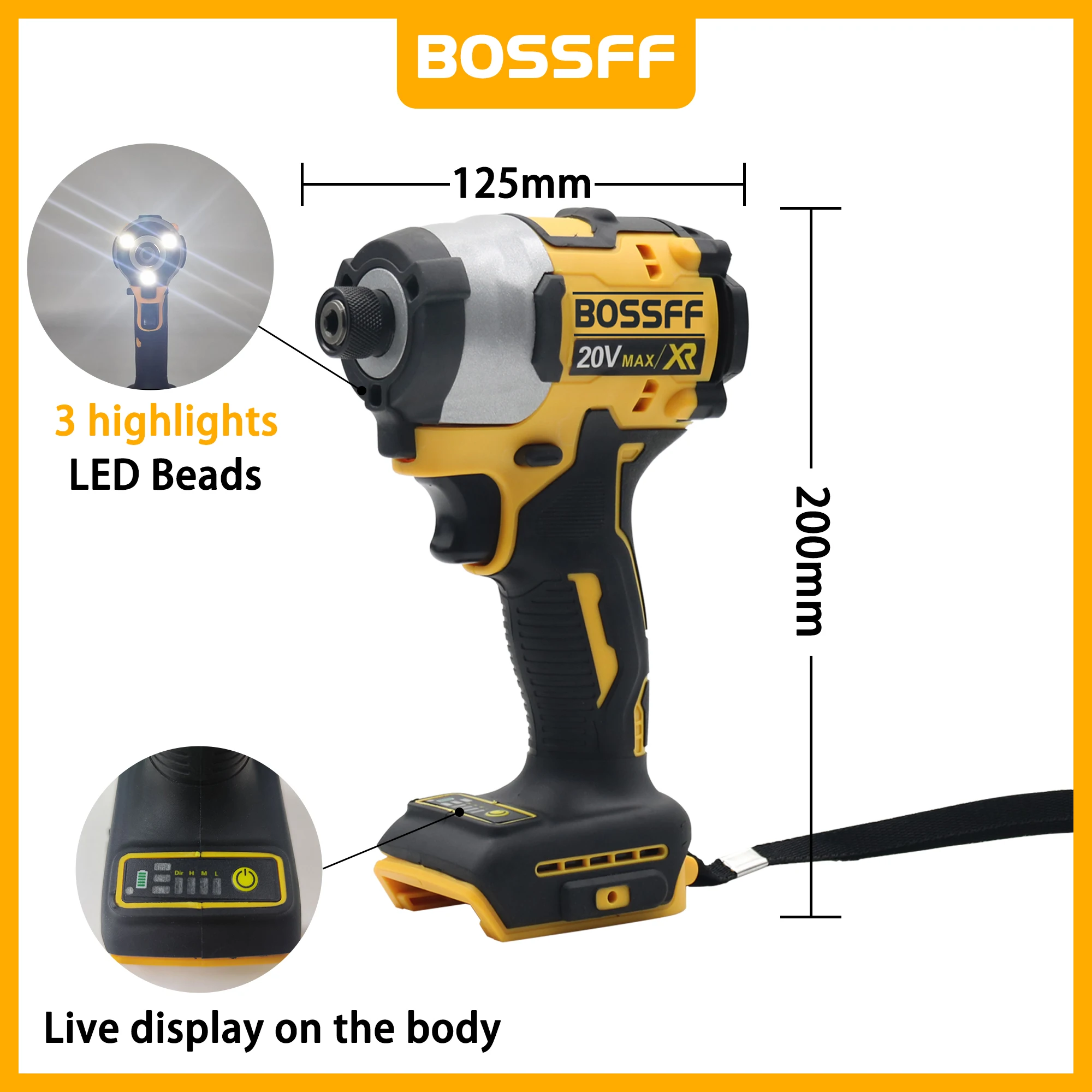BOSSFF DCF850N Ударная отвертка 205NM Бесщеточная аккумуляторная электрическая дрель Перезаряжаемая батарея 18 В/20 В Отвертка Электроинструменты
BOSSFF DCF850N Ударная отвертка 205NM Бесщеточная аккумуляторная электрическая дрель Перезаряжаемая батарея 18 В/20 В Отвертка Электроинструменты