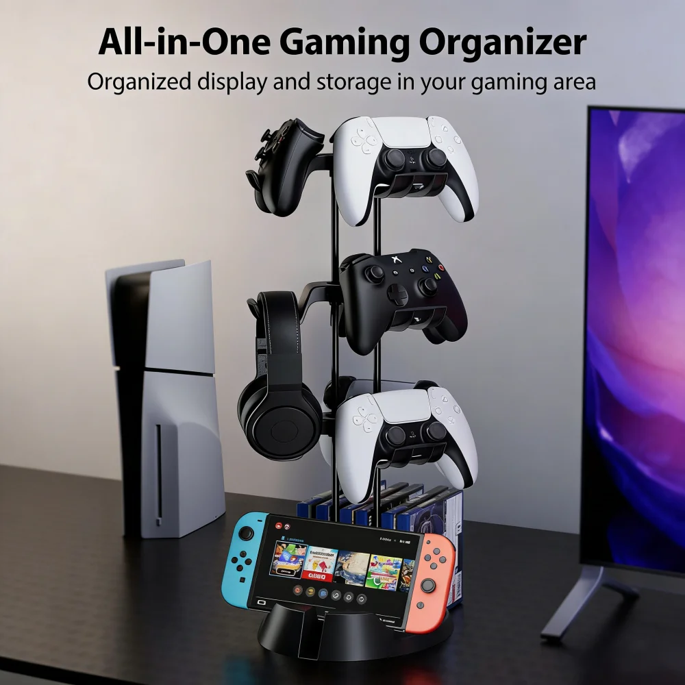Universal 3Tires Game Controller Stand With Cable Organizer Headset Holder Compatible With Xbox PS5 PS4 Nintend Switch
Universal 3Tires Game Controller Stand With Cable Organizer Headset Holder Compatible With Xbox PS5 PS4 Nintend Switch
