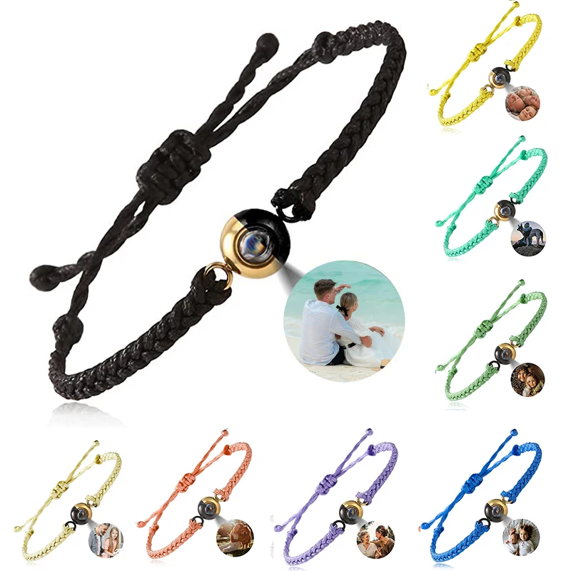 Custom Projection Bracelet Personalized Two-tone Round Photo Bracelet Color Woven Projection Bracelet Memorial Gifts Women Men
Custom Projection Bracelet Personalized Two-tone Round Photo Bracelet Color Woven Projection Bracelet Memorial Gifts Women Men