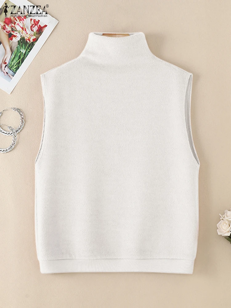 ZANZEA Fashion Solid Color Tanks 2024 Autumn Sweater Vest Holiday High Collar Knitted Outfits Women Sleeveless Casual Loose Tops
ZANZEA Fashion Solid Color Tanks 2024 Autumn Sweater Vest Holiday High Collar Knitted Outfits Women Sleeveless Casual Loose Tops