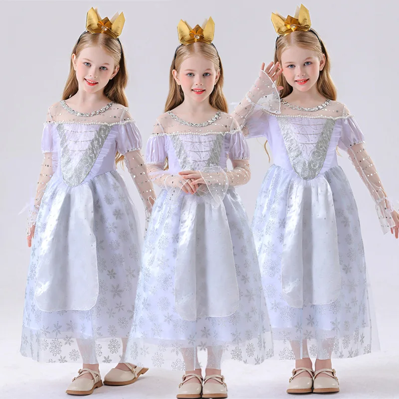 Princess White Gown Children's Cosplay Dress Performance Costume Halloween Outfit High-End Feelings Polyester Fiber 100%
Princess White Gown Children's Cosplay Dress Performance Costume Halloween Outfit High-End Feelings Polyester Fiber 100%