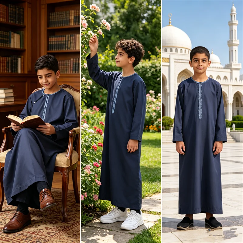 Middle Eastern Boys Muslim Kaftan Embroidery Tassel Thobe Robe Pocket Islamic Abaya Kids Prayer Clothing Jubba Caftan Thawb Gown
Middle Eastern Boys Muslim Kaftan Embroidery Tassel Thobe Robe Pocket Islamic Abaya Kids Prayer Clothing Jubba Caftan Thawb Gown