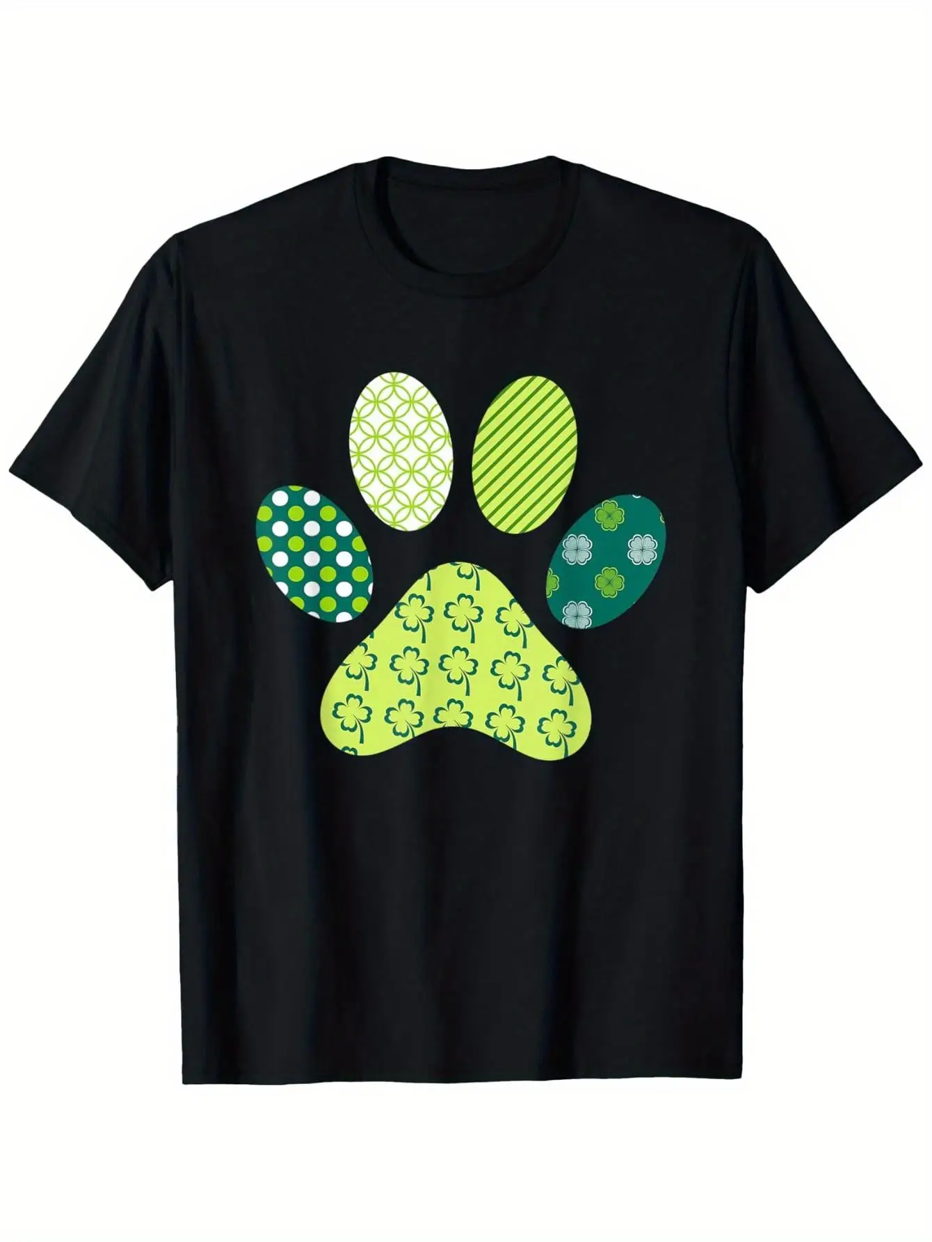 Lucky Shamrock Dog Paw Print Graphic Tee Men's St. Patrick's Day Casual Cotton T-Shirt
Lucky Shamrock Dog Paw Print Graphic Tee Men's St. Patrick's Day Casual Cotton T-Shirt