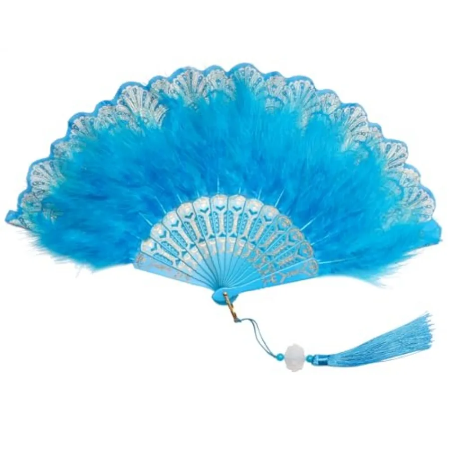 Foldable Feather Fan Embroide Flower Handheld Chinese Folding Fans 1920s Feather Fan Flapper Hand Fan for Costume Party Wedding
Foldable Feather Fan Embroide Flower Handheld Chinese Folding Fans 1920s Feather Fan Flapper Hand Fan for Costume Party Wedding
