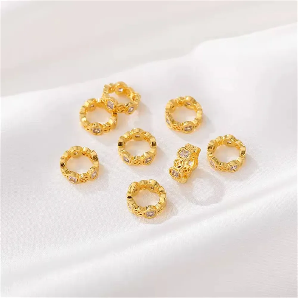 18K Gold-Color Lace Copper Coin Square Zirconium Transfer Beads Handmade DIY Beaded Bracelet Necklace Jewelry Material L215
18K Gold-Color Lace Copper Coin Square Zirconium Transfer Beads Handmade DIY Beaded Bracelet Necklace Jewelry Material L215