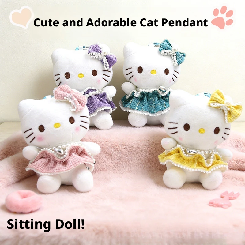 Sanrio Hello Kitty Plush Keychain, Kawaii Lace Dress Cat Stuffed Animal Bag Charm, Cute Soft Pendant for Girls Birthday Gift
Sanrio Hello Kitty Plush Keychain, Kawaii Lace Dress Cat Stuffed Animal Bag Charm, Cute Soft Pendant for Girls Birthday Gift
