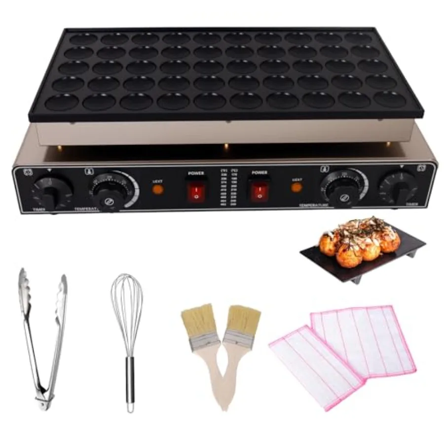 Commercial Electric Pancake Machine for Breakfast Business: 50-Hole Stainless Steel Mini Pancake Maker in Silver with Non-stick
Commercial Electric Pancake Machine for Breakfast Business: 50-Hole Stainless Steel Mini Pancake Maker in Silver with Non-stick