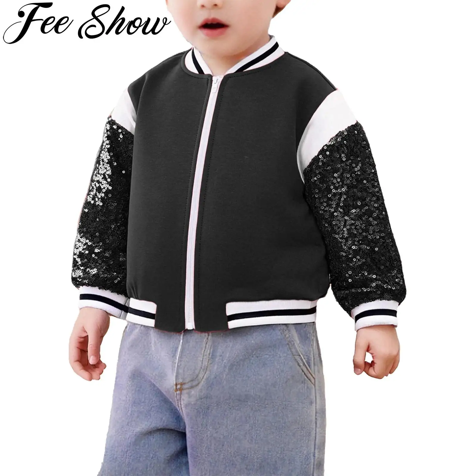 Toddler Baby Girls Clothing Varsity Jacket Shiny Sequins Long Sleeves Zipper Baseball Coat Outerwear Infant Sports Casual Wear
Toddler Baby Girls Clothing Varsity Jacket Shiny Sequins Long Sleeves Zipper Baseball Coat Outerwear Infant Sports Casual Wear