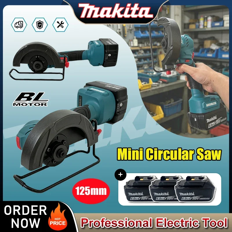Makita Brushless Cut Off Saw 125mm Mini Circular Saw Metal Wood Cutting Angle Grinder Multifunctional Electric Cutting Tool
Makita Brushless Cut Off Saw 125mm Mini Circular Saw Metal Wood Cutting Angle Grinder Multifunctional Electric Cutting Tool