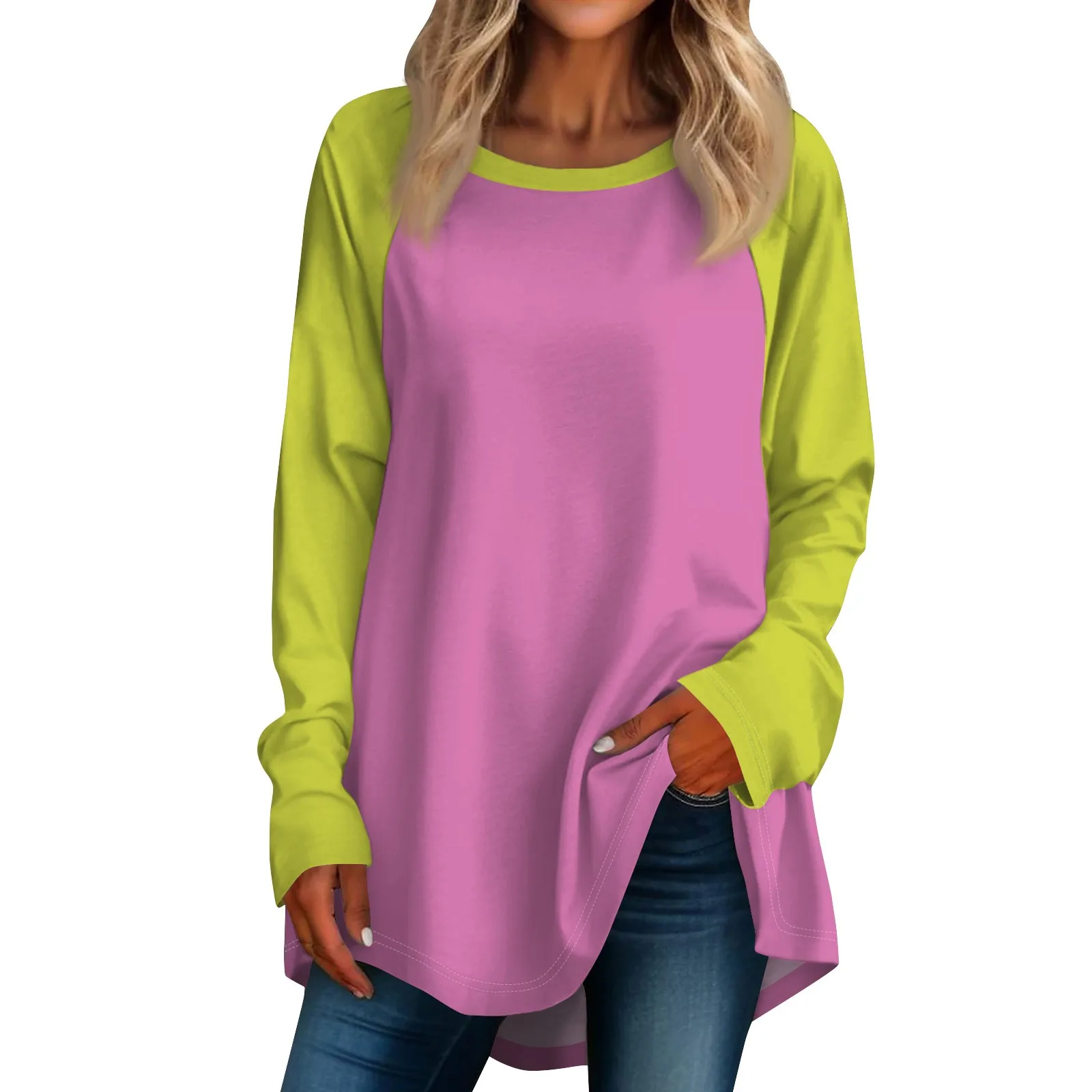 Spring Thin Color Block Round Neck Striped Printed Women Casual Loose Korean Style Polyester Fabric Long Sleeve Pollover Top
Spring Thin Color Block Round Neck Striped Printed Women Casual Loose Korean Style Polyester Fabric Long Sleeve Pollover Top