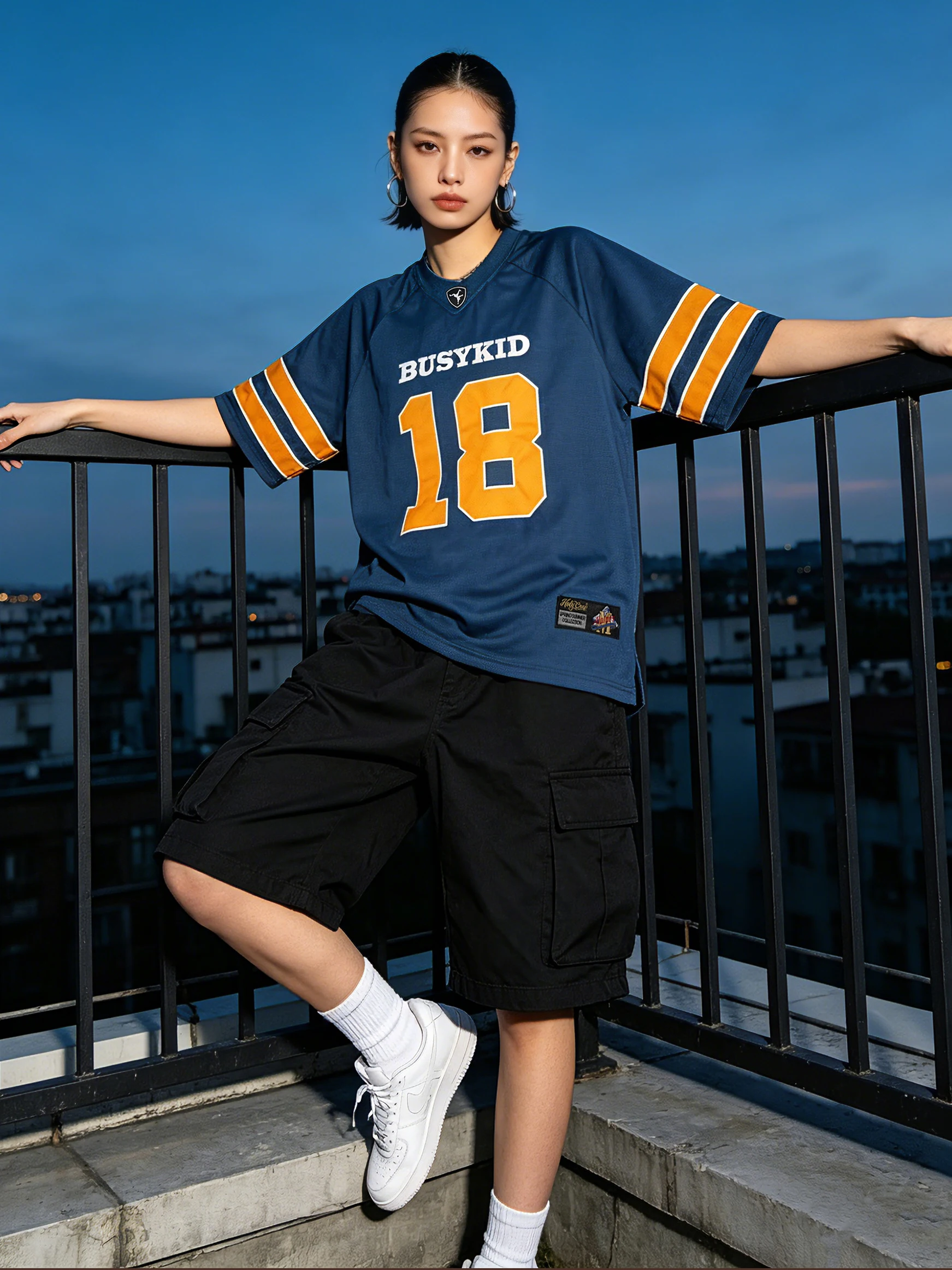 Original Busykid Hoodie Short Sleeve American Style Hip Hop Street Dance T-Shirt Embroidered West Coast Trendy Polyester Fiber
Original Busykid Hoodie Short Sleeve American Style Hip Hop Street Dance T-Shirt Embroidered West Coast Trendy Polyester Fiber
