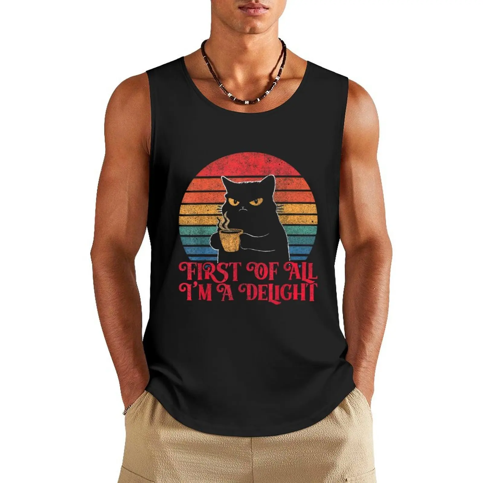 First Of All I'm A Delight Angry Cat Coffee Lover Tank Top men clothes muscle t-shirt
First Of All I'm A Delight Angry Cat Coffee Lover Tank Top men clothes muscle t-shirt