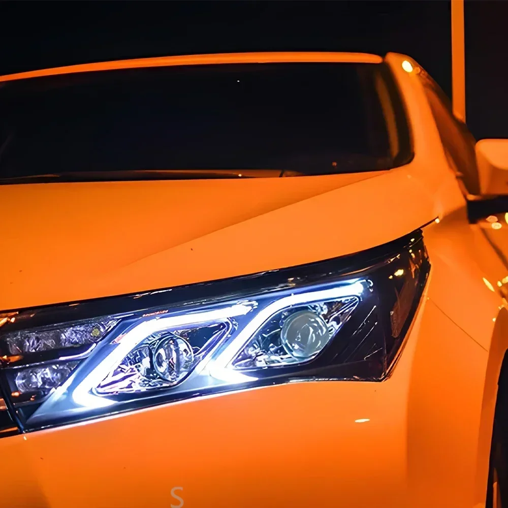 Автомобильные передние фонари в сборе для Toyota Corolla 2014-2017, обновление автомобильных фар, светодиодный двойной объектив проектора, аксессуары Plug and Play
Автомобильные передние фонари в сборе для Toyota Corolla 2014-2017, обновление автомобильных фар, светодиодный двойной объектив проектора, аксессуары Plug and Play