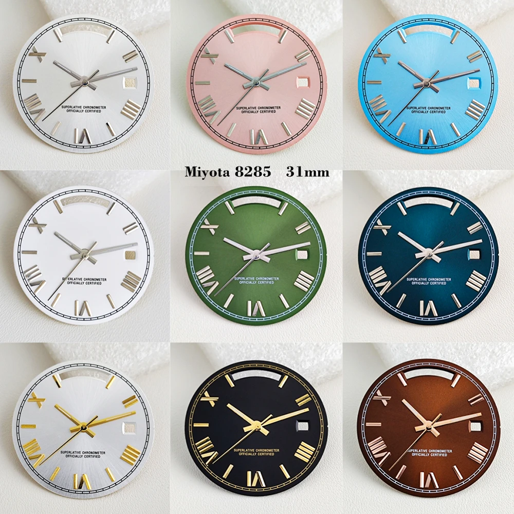 31mm dial diameter Miyota 8285 Dial Rome dial 3 o'clock date window High Quality Watch Modification Movement Fit Miyota 8285
31mm dial diameter Miyota 8285 Dial Rome dial 3 o'clock date window High Quality Watch Modification Movement Fit Miyota 8285