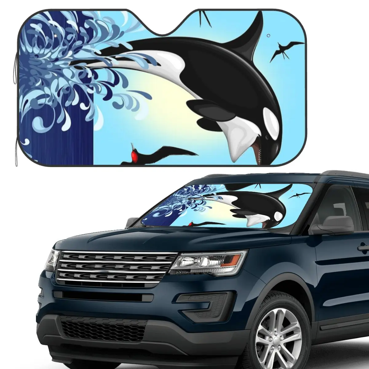 Orca Killer Whale Jumping Out The Ocean Sunshade Windscreen Car Front Windshield Window Sun Visor Accessories Covers
Orca Killer Whale Jumping Out The Ocean Sunshade Windscreen Car Front Windshield Window Sun Visor Accessories Covers