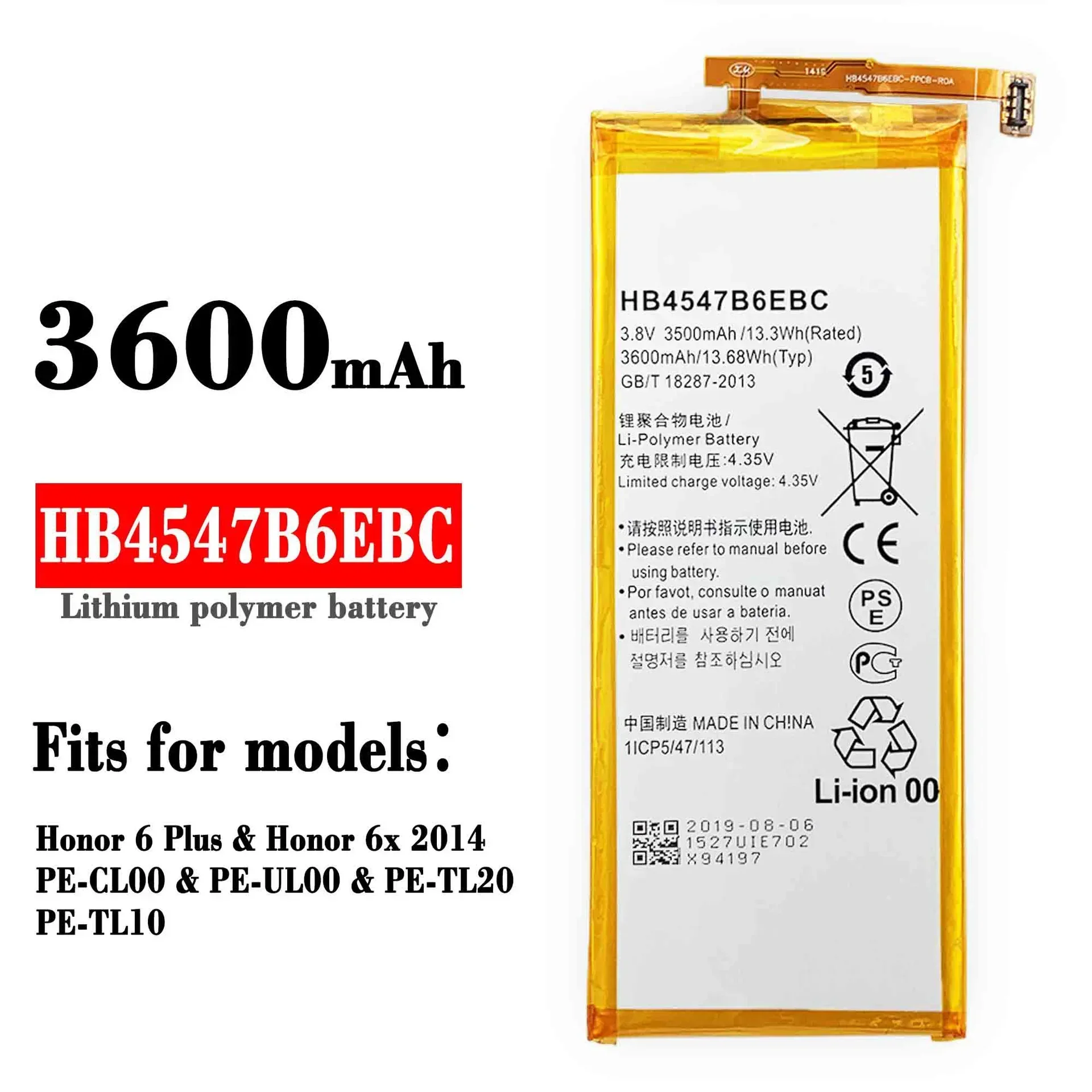 HB4547B6EBC для Huawei Hua wei Honor 6 Plus 6x PE-CL00 PE-UL00 PE-TL20 PE-TL10 новые внутренние литиевые батареи для смартфона
HB4547B6EBC для Huawei Hua wei Honor 6 Plus 6x PE-CL00 PE-UL00 PE-TL20 PE-TL10 новые внутренние литиевые батареи для смартфона