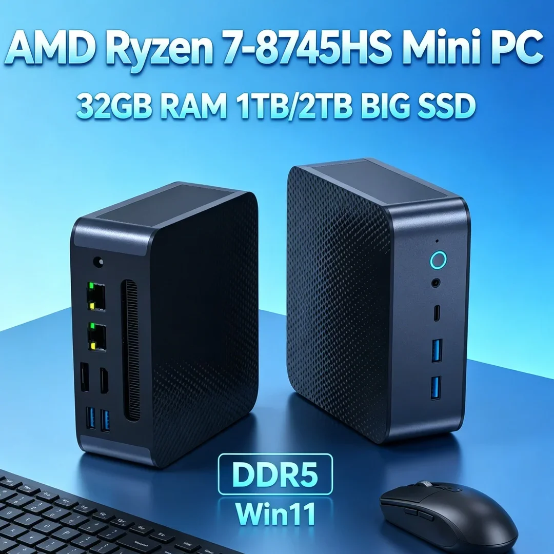 Hot Popular Ryzen 7 8745HS Mini Server Computer Dual 2.5G Ethernet Dual DDR5 NVMe HD DP Type-C Multi Monitor Windows11 Office PC
Hot Popular Ryzen 7 8745HS Mini Server Computer Dual 2.5G Ethernet Dual DDR5 NVMe HD DP Type-C Multi Monitor Windows11 Office PC