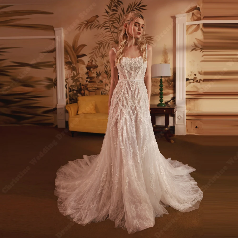2026 Modern A-Line Women Wedding Dresses Elegant Lace Appliques Bridal Gowns Mopping Length Banquet Vestidos De Novia Customized
2026 Modern A-Line Women Wedding Dresses Elegant Lace Appliques Bridal Gowns Mopping Length Banquet Vestidos De Novia Customized