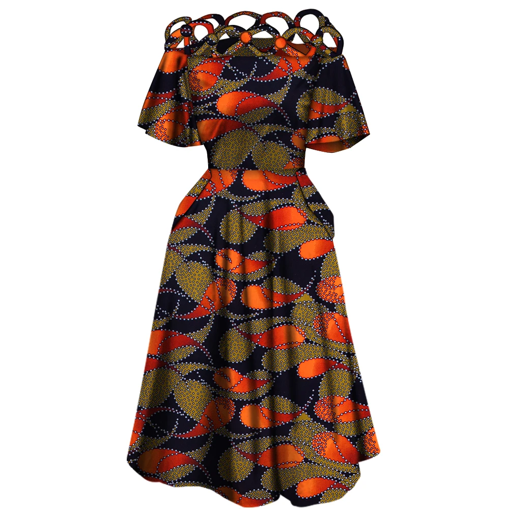 BintaRealWax African Dresses for Women Cotton Rope Weaving Collar Off Shoulder African Print A-line Dress with Pockets YF143
BintaRealWax African Dresses for Women Cotton Rope Weaving Collar Off Shoulder African Print A-line Dress with Pockets YF143