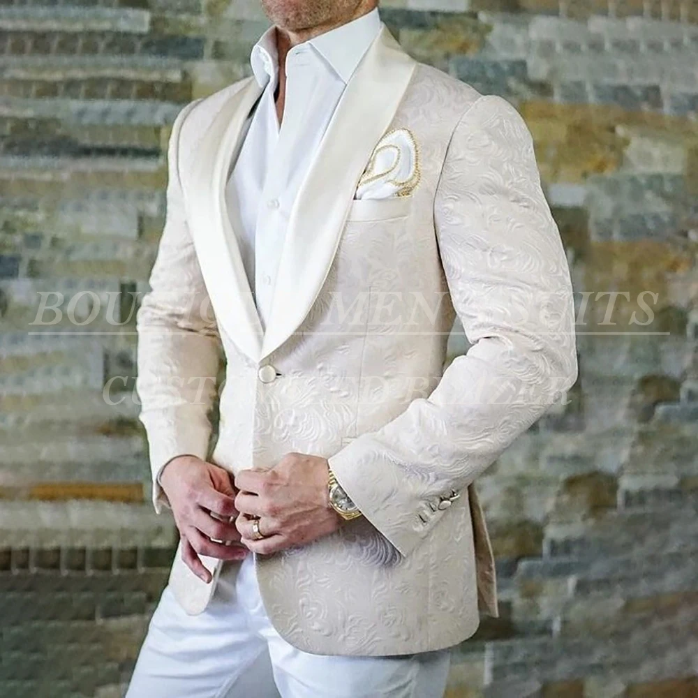 Fashion Men's Suits Formal Occasion One-Button Shawl Lapel 2 Piece Jacket Pants Sets Customzied Wedding Jacquard Male Clothing
Fashion Men's Suits Formal Occasion One-Button Shawl Lapel 2 Piece Jacket Pants Sets Customzied Wedding Jacquard Male Clothing