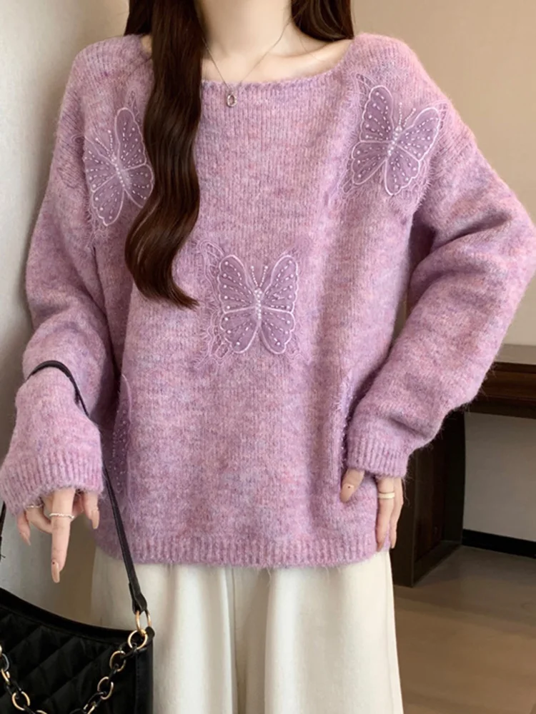 Bufferfly Cute Sweet Sweaters Women O Neck Preppy Style Chic Knitted Pullover Casual Long Sleeve Loose Elegant Lady Jumper Fall
Bufferfly Cute Sweet Sweaters Women O Neck Preppy Style Chic Knitted Pullover Casual Long Sleeve Loose Elegant Lady Jumper Fall