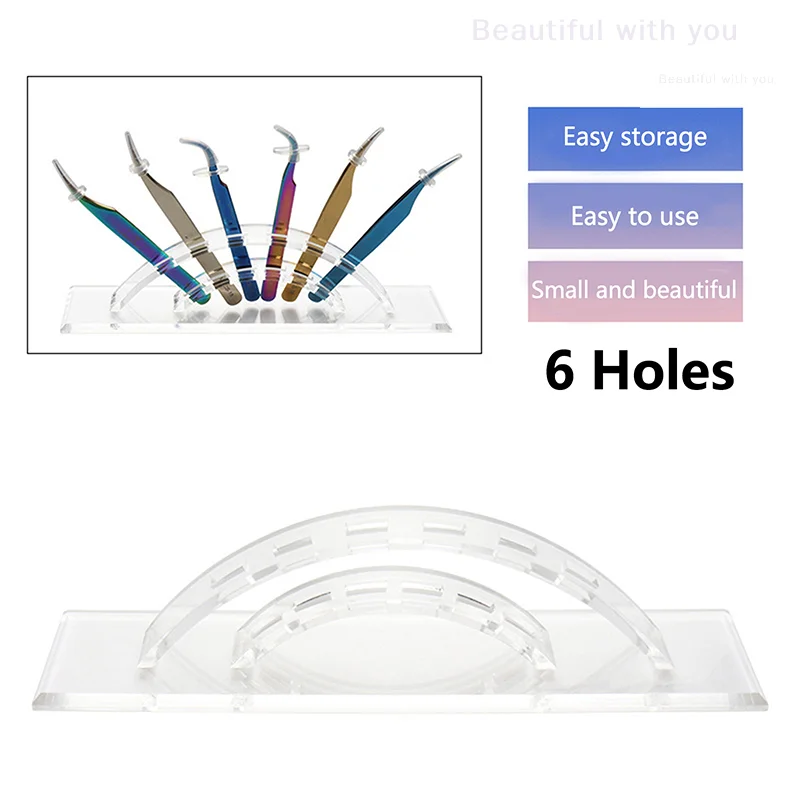 6 Holes Eyelash Tweezer Storage Holder Pen Rack Eyelash Extension Planting Tool Storage Acrylic Arc Holder Stand Makeup Accessor
6 Holes Eyelash Tweezer Storage Holder Pen Rack Eyelash Extension Planting Tool Storage Acrylic Arc Holder Stand Makeup Accessor