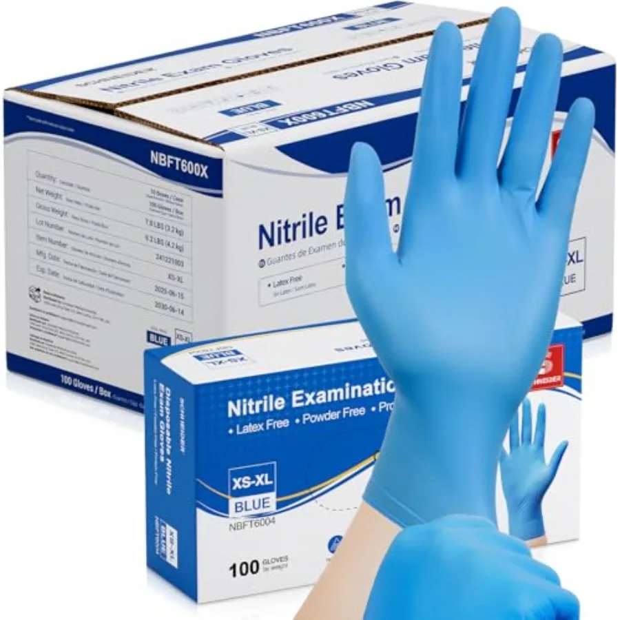 Schneider Nitrile Exam Gloves Medical Grade Blue Disposable Gloves Latex Free Rubber Glove for Cleaning Cooking Food Prep
Schneider Nitrile Exam Gloves Medical Grade Blue Disposable Gloves Latex Free Rubber Glove for Cleaning Cooking Food Prep