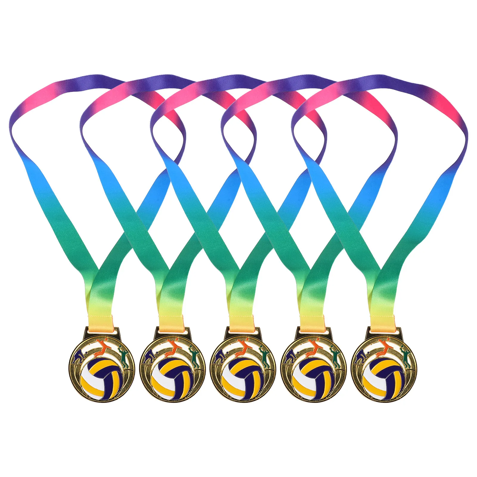 5Pcs Volleyball Competition Medals Gold Metal Zinc Alloy Realistic Hollow Design Award Medal with Neck Ribbon
5Pcs Volleyball Competition Medals Gold Metal Zinc Alloy Realistic Hollow Design Award Medal with Neck Ribbon
