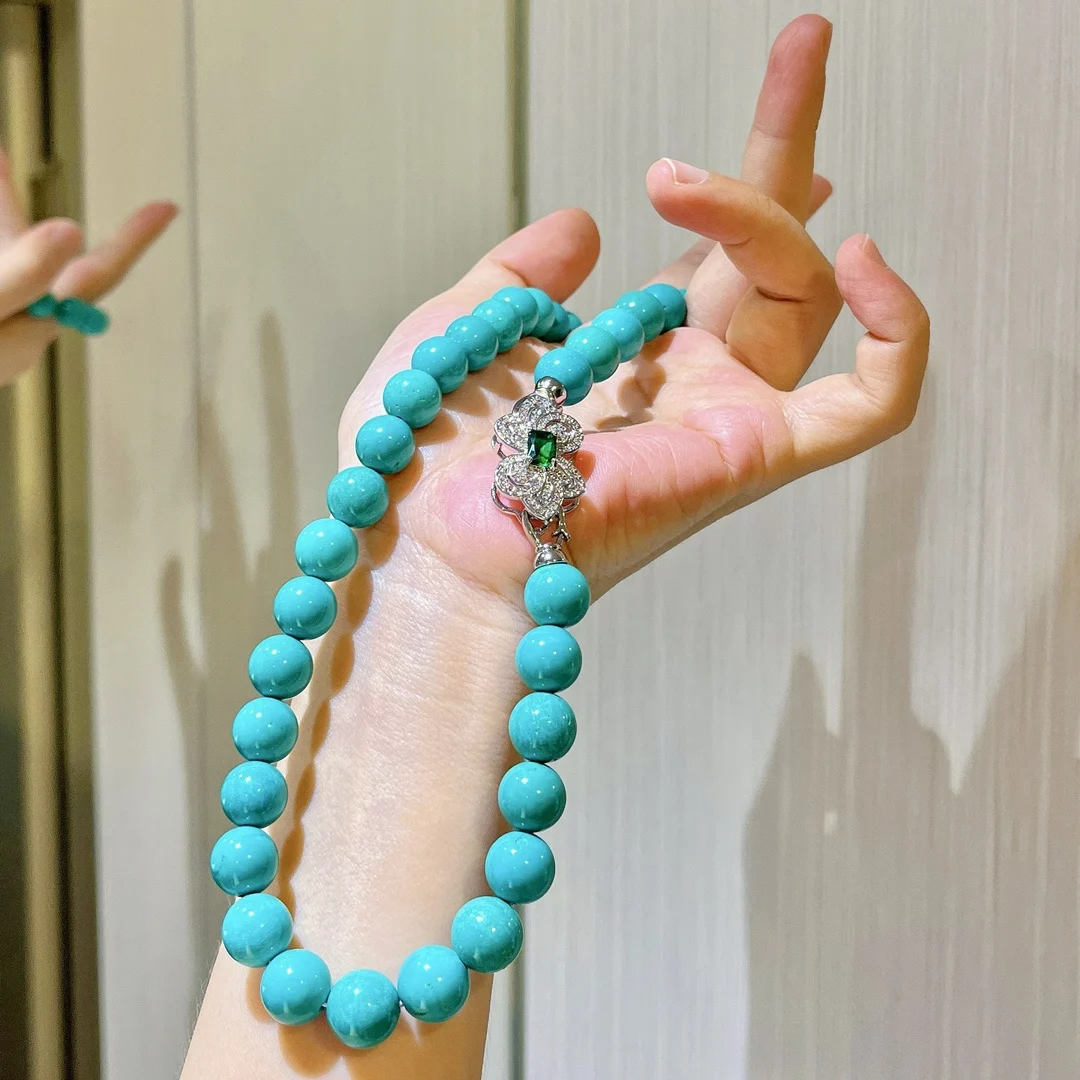 10MM retro small fresh turquoise shell pearl bracelet necklace set Sleeping Beauty collarbone chain
10MM retro small fresh turquoise shell pearl bracelet necklace set Sleeping Beauty collarbone chain