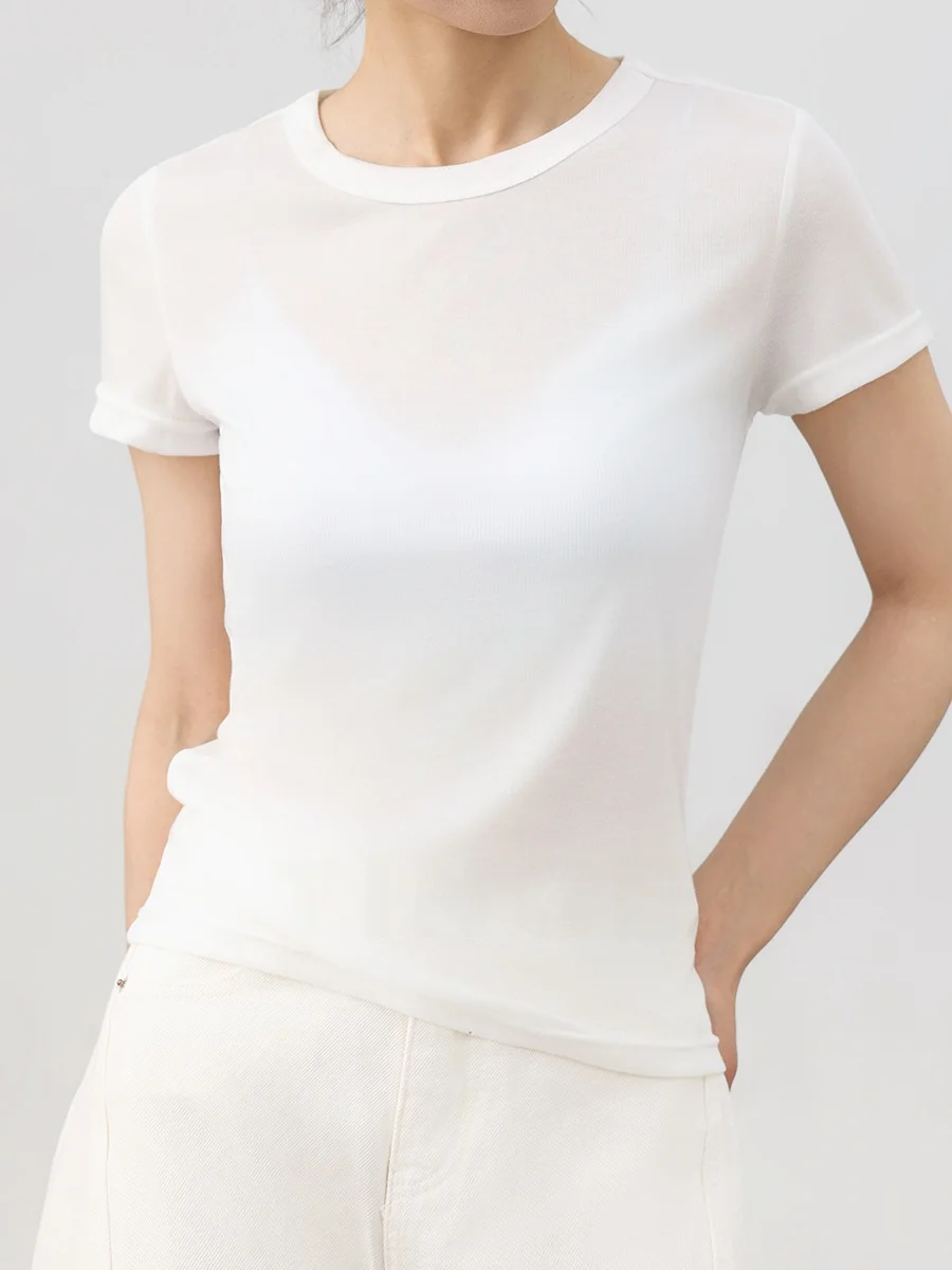 Летняя женская футболка Slim Fit из лиоцелла, трикотажная, с круглым вырезом, повседневная, удобная, дышащая
Летняя женская футболка Slim Fit из лиоцелла, трикотажная, с круглым вырезом, повседневная, удобная, дышащая