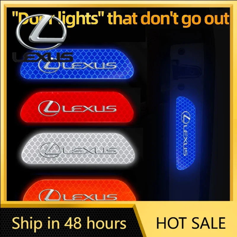 Car Sticker Lexus Car Door Reflective Sticker Night Light Warning Decal For Lexus F SPORT ES RX NX LS UX LM LX GX LC RZ IS CT GS