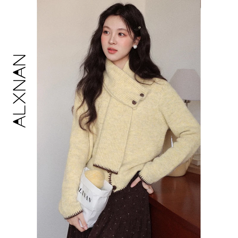 ALXNAN желтый вязаный кардиган женский осенне-зимний теплый элегантный свитер мода 2025 шикарные повседневные топы женский съемный шарф L59503
ALXNAN желтый вязаный кардиган женский осенне-зимний теплый элегантный свитер мода 2025 шикарные повседневные топы женский съемный шарф L59503