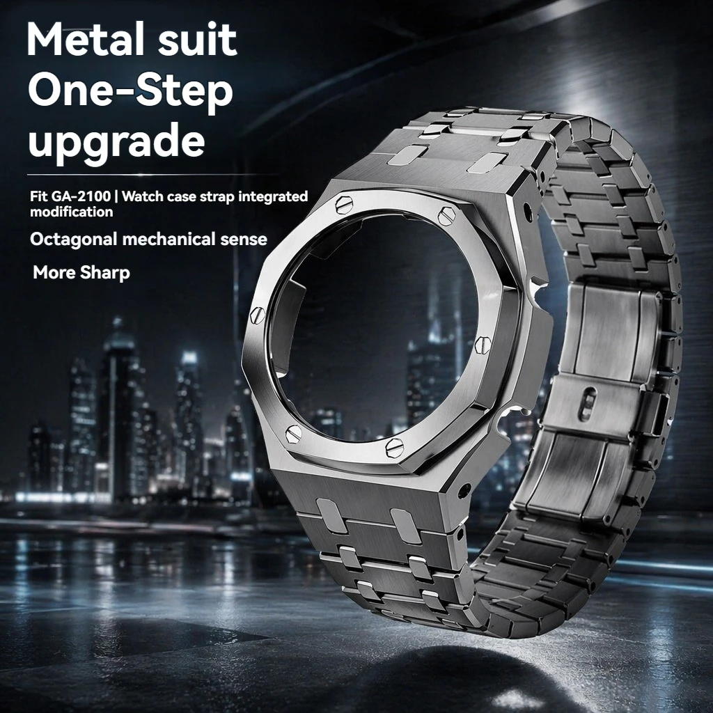 Full Metal Stainless Steel Case & Bracelet Set for Casio GA-2100/GA-2110/GA-B2100 Complete CasiOak Octagon Conversion Mod Kit
Full Metal Stainless Steel Case & Bracelet Set for Casio GA-2100/GA-2110/GA-B2100 Complete CasiOak Octagon Conversion Mod Kit
