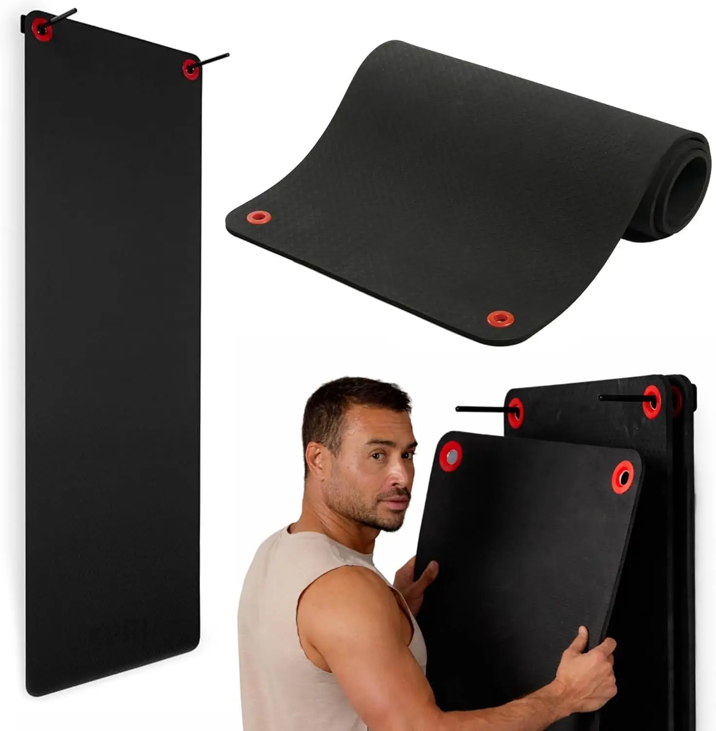 Hanging Exercise Mat for Group Fitness Classes with Reinforced Holes, 71x24x5/8 Inch
Hanging Exercise Mat for Group Fitness Classes with Reinforced Holes, 71x24x5/8 Inch