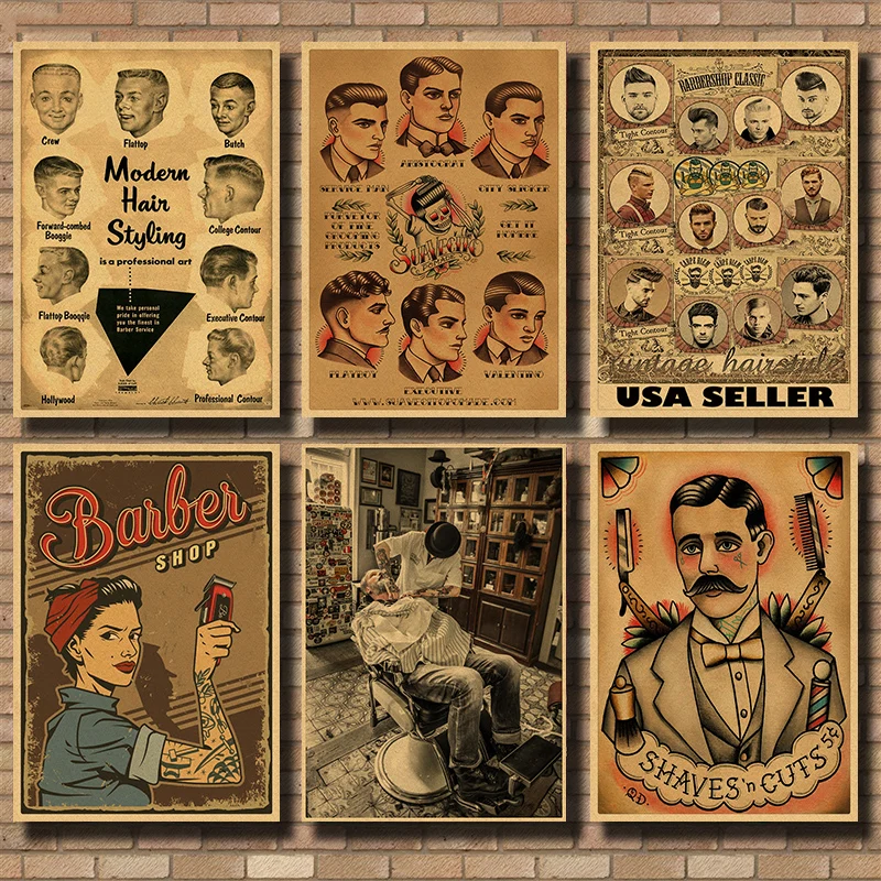 Decoration Barber Vintage Poster Kraft Paper Print Painting Retro Poster Wall Sticker Home Decor Wall Painting gift
Decoration Barber Vintage Poster Kraft Paper Print Painting Retro Poster Wall Sticker Home Decor Wall Painting gift