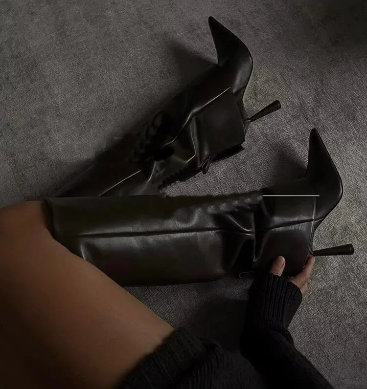 Pointy Toe Sexy Leather Knee High Boots Black\Brown\White Crocodile Print 2025 Winter New in Boots Women‘s Luxury Designer Shoe
Pointy Toe Sexy Leather Knee High Boots Black\Brown\White Crocodile Print 2025 Winter New in Boots Women‘s Luxury Designer Shoe