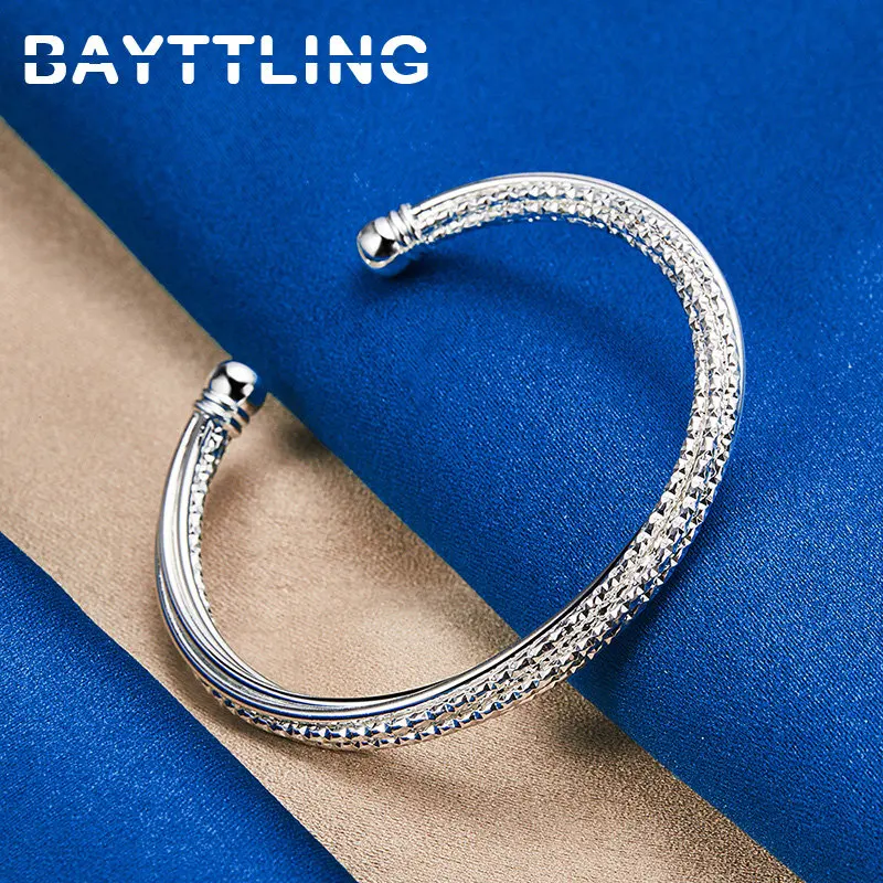 New 925 Sterling Silver Fine Twisted Open Bangle Bracelet For Women Fashion Charm Engagement Wedding Jewelry
New 925 Sterling Silver Fine Twisted Open Bangle Bracelet For Women Fashion Charm Engagement Wedding Jewelry