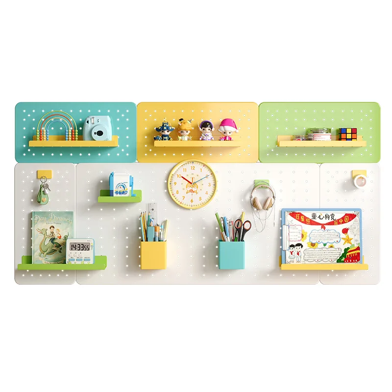 Desk Hole board Shelf Wall display board Metal non-punching storage shelf Wall hanging board Bookshelf 
Desk Hole board Shelf Wall display board Metal non-punching storage shelf Wall hanging board Bookshelf