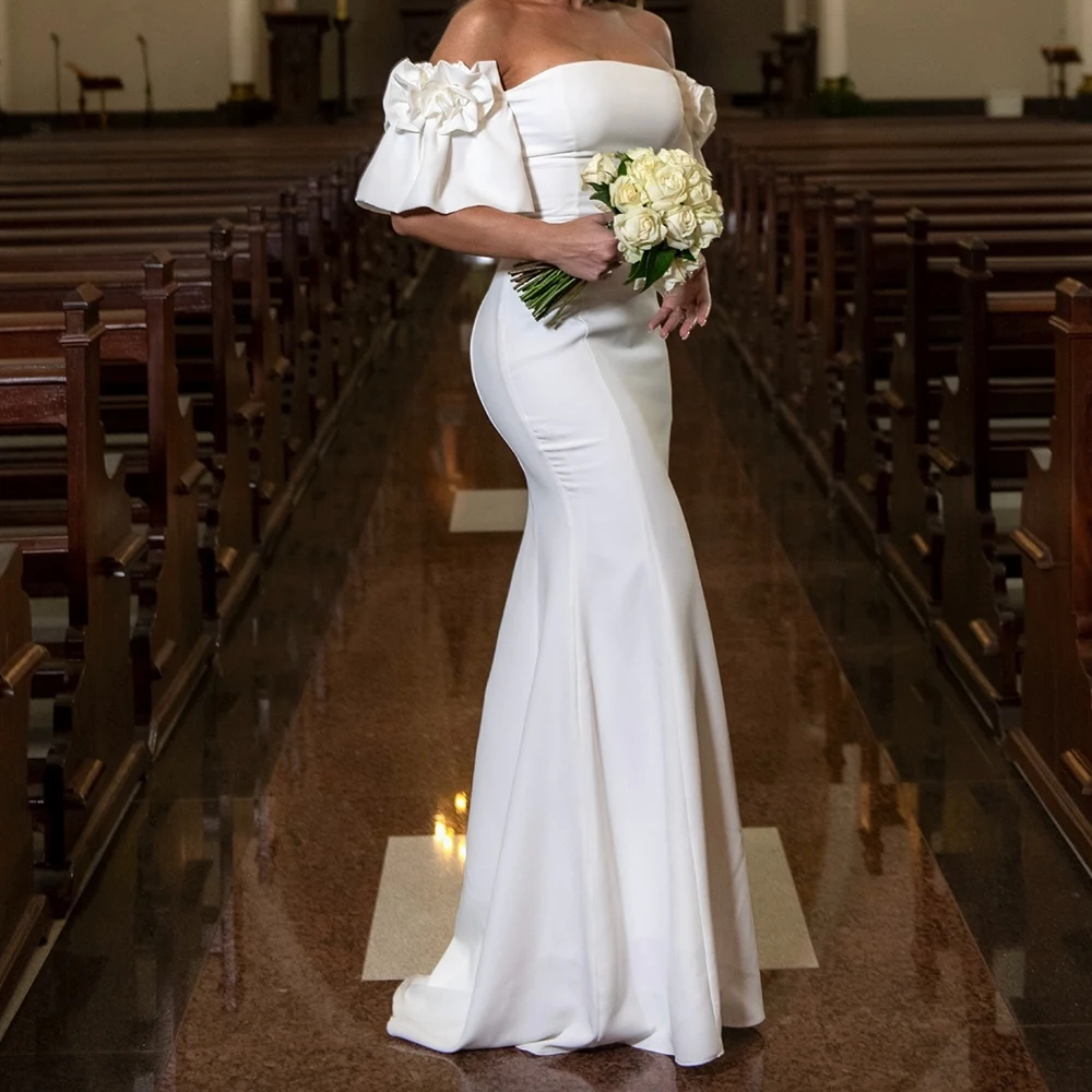 Customized Graceful Flowers Off the Shoulder Jersey Evening Dresses Modern Strapless Half Sleeves Straight Vestido De Noche
Customized Graceful Flowers Off the Shoulder Jersey Evening Dresses Modern Strapless Half Sleeves Straight Vestido De Noche