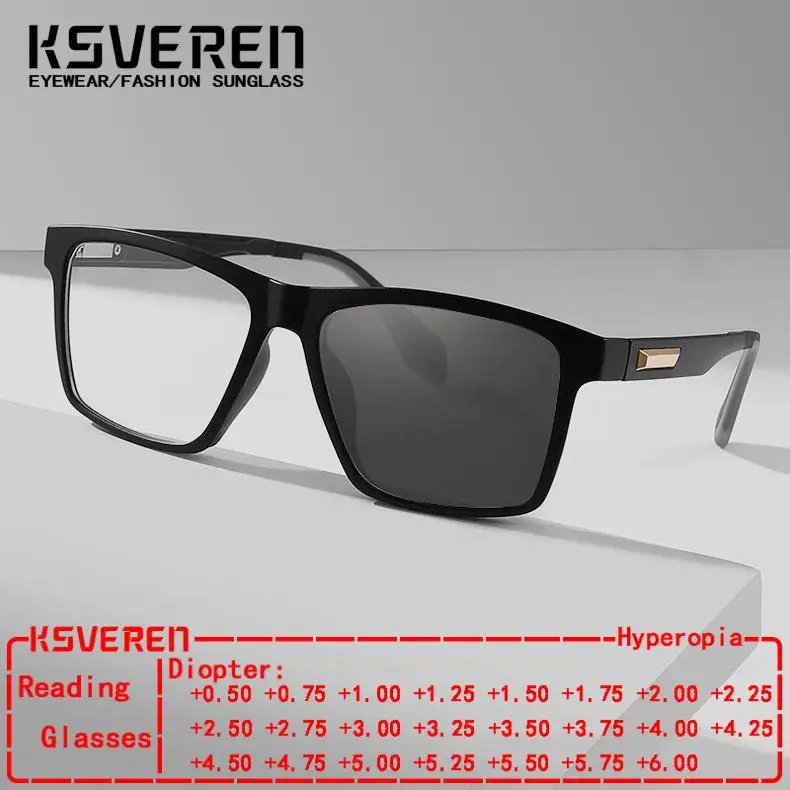 KSVEREN Men Trendy Square Photochromic Reading Glasses Optical Glasses Presbyopic Eyewear Prescription Eyewear Outdoor Glasses
KSVEREN Men Trendy Square Photochromic Reading Glasses Optical Glasses Presbyopic Eyewear Prescription Eyewear Outdoor Glasses