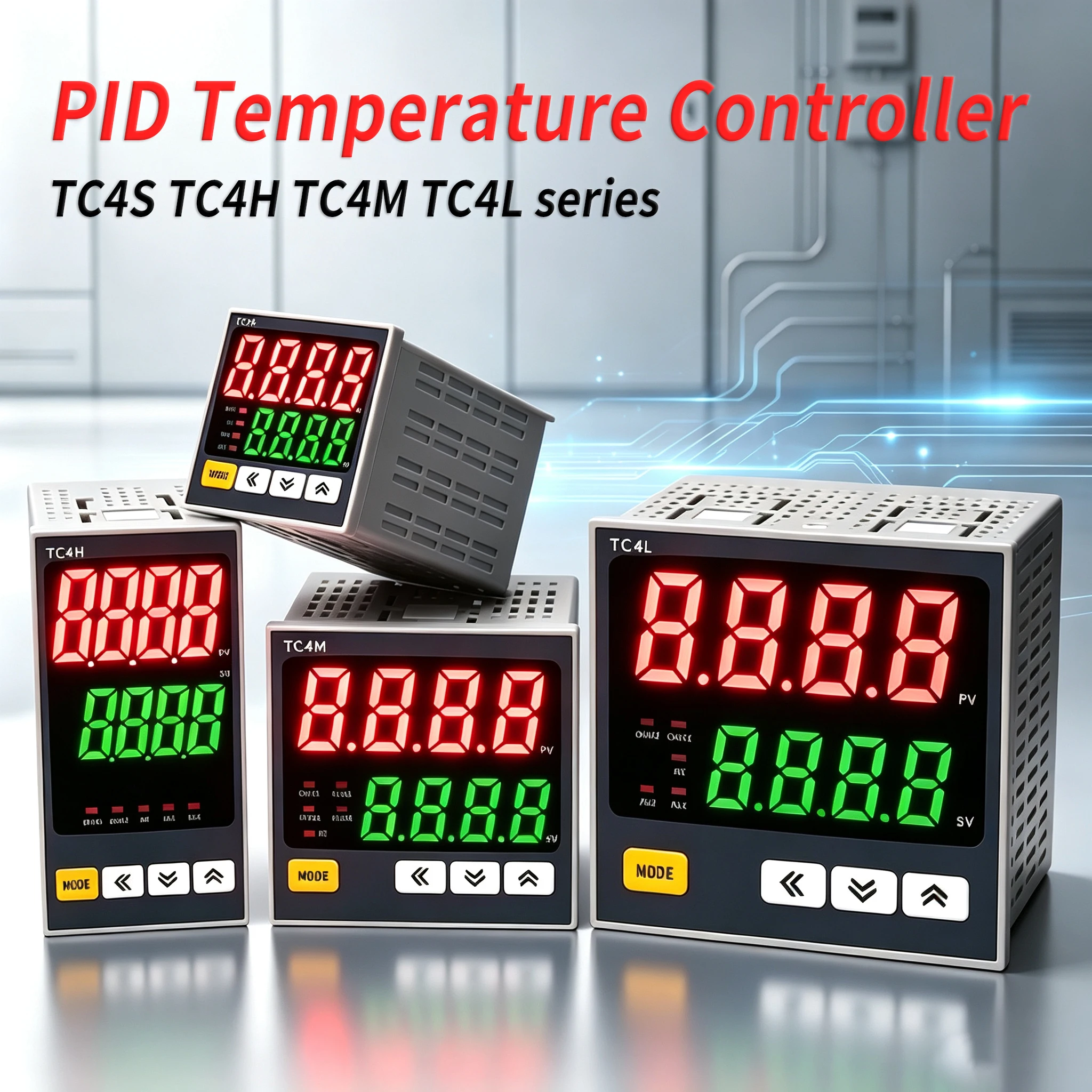 Digital Thermostat SSR+RELAY Output Universal Input TC4S TC4H TC4M PID Temperature Controller Regulator SSR Relay 110VAC 220V