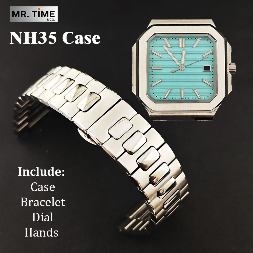 Men's Case NH35 Square Case Sapphire Crystal Glass Stainless Steel Strap Customized Logo Suitable for NH35 Series Movement
Men's Case NH35 Square Case Sapphire Crystal Glass Stainless Steel Strap Customized Logo Suitable for NH35 Series Movement